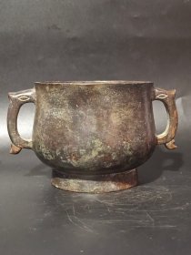 古董 古玩收藏 铜器 铜香炉 传世铜炉 回流铜香炉 纯铜香炉 长15厘米，宽11厘米，高9厘米，重量1.7斤