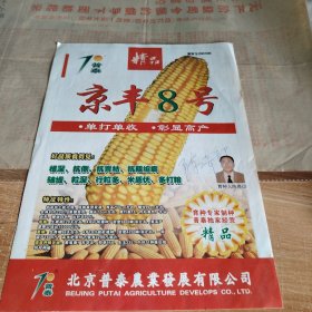 宣传材料 京丰8号 玉米种 有育种人陈奇印博士签名