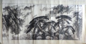 李恒山 国画 黄山风景 （客厅会议室国画黄山 国画山水 国画黄山风景 ） 作者 李恒山 材质 纸本 尺寸 内179×81cm 13平尺 外100x191cm 形制 画片 印文 恒山之印 价格 1200元