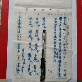 1957年4月27日，老药方，产后血瘀，肝气郁结，西谷庄，名医李英。15-2（生日票据，医疗医院类票据，老药方）。