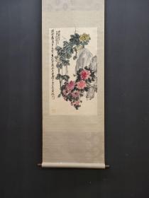 A 吴昌硕 精品纸本花卉立轴 画心