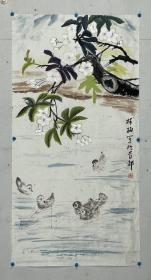 孙树梅   尺寸  98/50  软件
1928 年出生于河北省容城县，
荣宝斋编辑出版部主任
曾任荣宝斋经理助理兼艺术指导，中国美术家协会会员 ，现为中国美术家协会会员、中国老年书画协会会员。1944年来荣宝斋从“木版水印”勾描临摹工作。