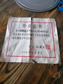 60年代毕业证书