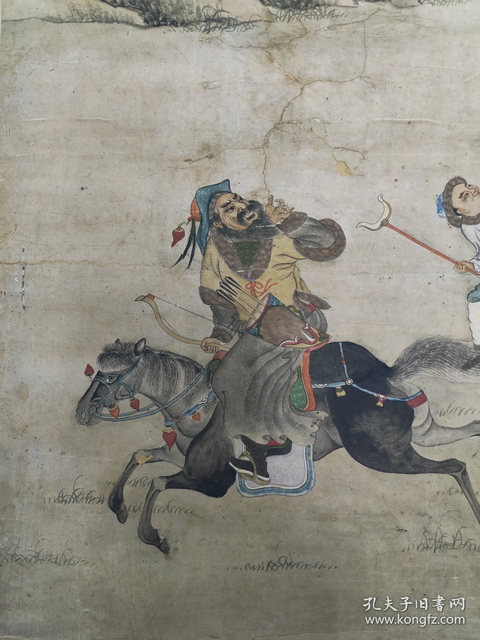 清中晚期，无款，行猎图