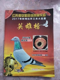 江苏淮安金品信鸽俱乐部2017年秋特比环三关大奖赛英雄榜