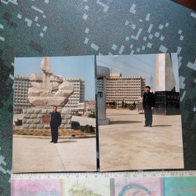 中国大连海运学院留念老照片 （两张合售）