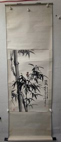 同一上款 史振峰 竹子小鸟 原裱立轴 画芯尺寸90*54cm