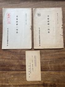 【铁牍精舍】【红色文献】【平94】1943年日本在沪大使馆情报部门《重庆政权的内幕》等2种，一册（图1右）为在上海日本大使馆特别调查班（日本情报部门）《重庆政权的内幕》，封面脱落，无封底，缺最后一节约两三页。一册（图1左）用相同封面，但内里为某书（19-28页）拆出关于红色政权之时势分析。21x15cm