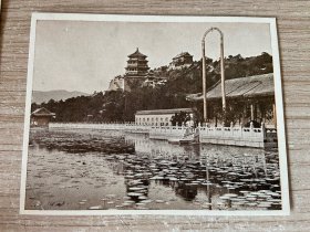 民国日本印刷《明朗北京》系列照片5枚：卢沟桥、天坛、万寿山、崇文门大街、昆明湖驼脊桥