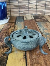 古董   古玩收藏   铜器  铜熏炉   尺寸长宽高:13/11/8厘米，重量:1.8斤