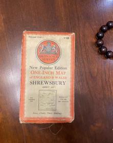 欧洲回流 英国留学偶遇1916年英国地图英格兰和威尔士地图埃斯伯里地图 精美史料收藏适合装饰装裱彩色套色版画。古董级收藏精品。一物一图实拍看好拍不磨叽无退换