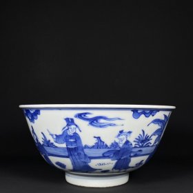 青花人物纹碗