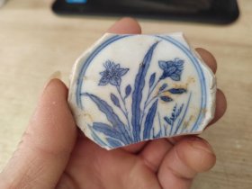 清代精品青花花卉纹小碗瓷片标本