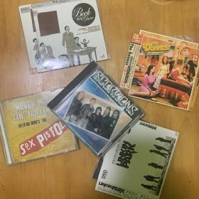音乐CD。Sex Pistols ,the donnas , linkin park , scorpions ，beck 贝克 一共5张CD盘 ，国内版 ，简装纸片装，处理打包