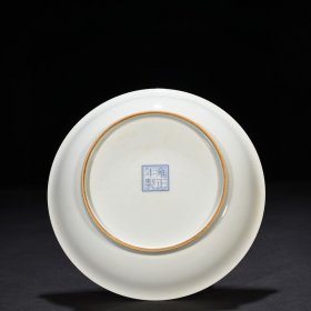 清雍正珐琅彩锦鸡牡丹纹盘 4*21厘米