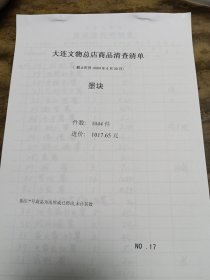 大连文物总店商品2004年统计清查清单《墨块》（1本1044件）