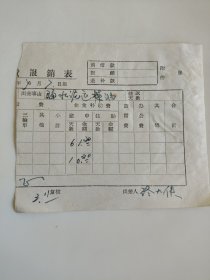 70年代出差报销单据，背面贴两张老火车票 邳县（邳州）到八义集