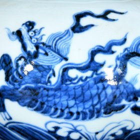 明宣德青花麒麟纹围棋罐一对；11x17厘米