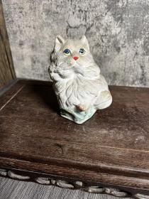 80，90年代，雪花釉猫咪瓷塑