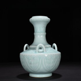 清乾隆粉青釉三系瓶三系尊 32*22厘米