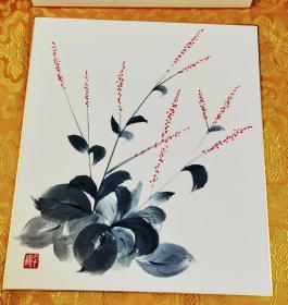 手绘日本色卡色纸   秋彼岸，千鹤作品，长27cm宽24Cm