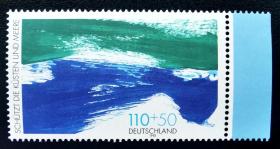 德国1998年邮票，保护环境，海洋水资源。1全新。2015斯科特目录2美元。