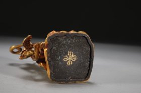 明 铜胎鎏金关公韦陀立像 一对