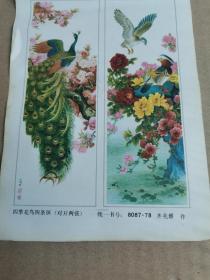 四季花鸟四条屏  （对开两张）