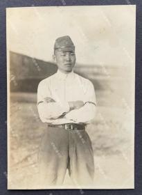 抗战时期 驻北平附近的日本华北方面军铁道兵肖像照一枚