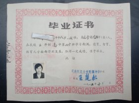 《毕业证书》1985年