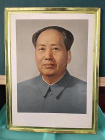 铁皮画：毛主席肖像画 品相，带挂绳