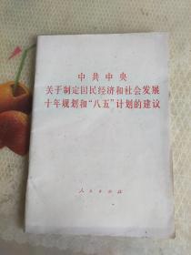 中共中央关于制定国民经济和社会发展十年规划和“八五”计划的建议