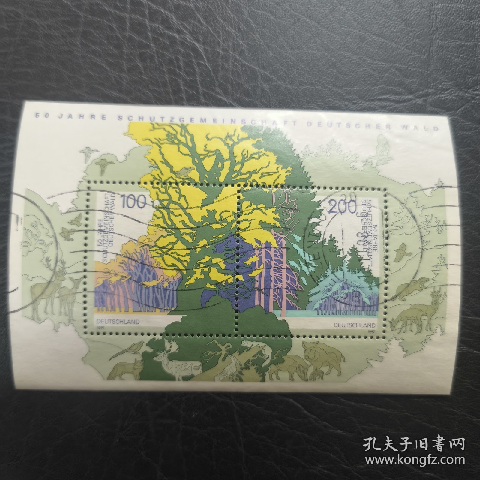 B812德国邮票 1997年 森林保护协会50年 国家公园风景 小型张 信销