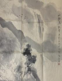 中国书画院陕西分院副院长、西安中国画院画家李兴旺山水画（保真）