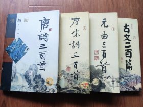 名家配画：诗与画、词与画、曲与画、文与画/唐诗三百首、唐宋词三百首、元曲三百首、古文二百篇（大16开精装本带护封）共四本/包邮
