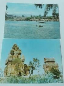 越南 老明信片 五张 可用 外国风景