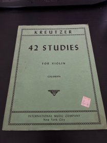 乐谱　KREUTZER　42 STUDIES FOR VIOLIN