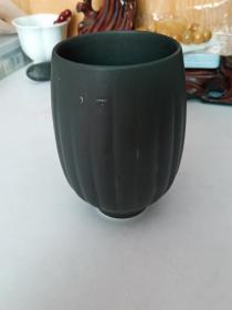 黑釉瓜棱杯(直径7cm，高10cm)少见