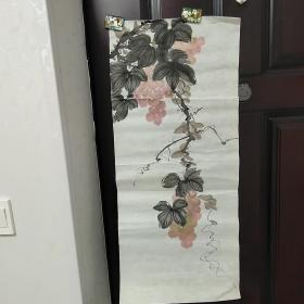 无款花鸟画，国画：约90年代南京流出，花鸟画、35X85 厘米，葡