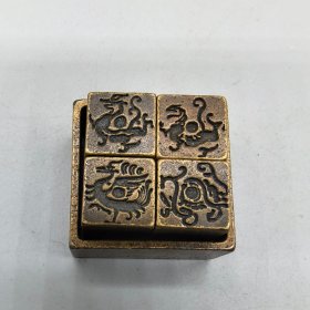 纯铜四大神兽道家套印印章