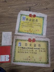 多份同一人 50年代证书合售