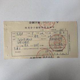 1982年马山县四类分子摘帽批准通知书