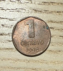 1998年阿根廷1分小铜币小面值较少见（鄙视卖假币的）