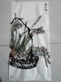 手绘国画水仙金桂芭蕉三幅每幅50元