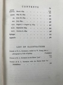 VAILIMA LETTERS:Being correspondence addressed by robert louis Stevenson to sydney colvin november 1890- october. 1894. 1908年，史蒂文森《瓦伊利马书信集》，3幅插图，漆布精装漂亮毛边本