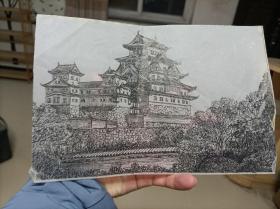 手绘玻璃纸建筑书稿