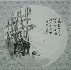 书画名家笔墨真迹 著名禅意书画家贾双林花鸟作品:往来友朋