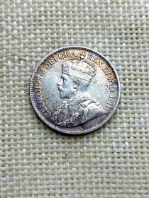 塞浦路斯9皮阿斯特银币1919年乔治五世5.65克925银漂亮金光彩包浆 oz0486