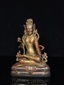 精工纯铜护法，做工精美，包浆老气，宽13.5cm高22cm厚11.5cm，重1.4公斤