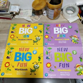 NEW BIG FUN WorkBook 2、3 + NEW BIG FUN Student's Book 2、3 附光盘 附贴纸【四本合售】《内页干净》